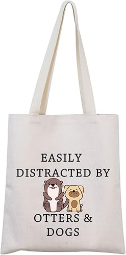 MNIGIU Otter Gift - Bolsa de maquillaje para amantes de los perros fácil de distraer por nutrias y perros bolsa con cremallera Bolsa