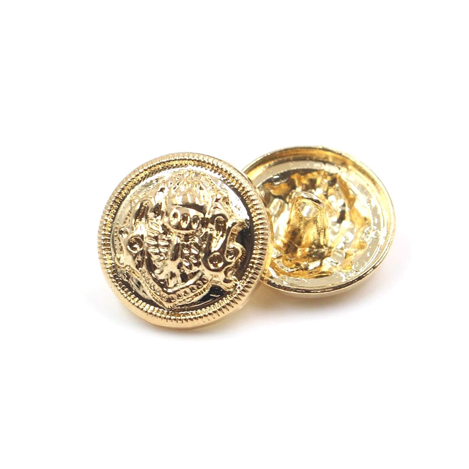 10pcs Metal Gold Button DIY Handmade Clothing Accessories, Coat Suit Clothes Sewing Shank Buttons, Gold, 25mm