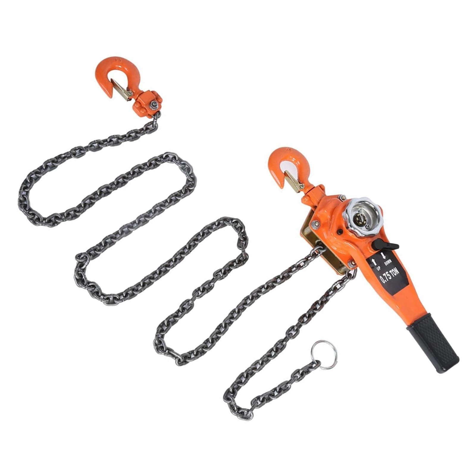 Eiwitany 0.75 Ton Orange Ratchet Lever Chain Block, Lifting Height Manual Lifting Pulley Hoist for Engine Hoisting