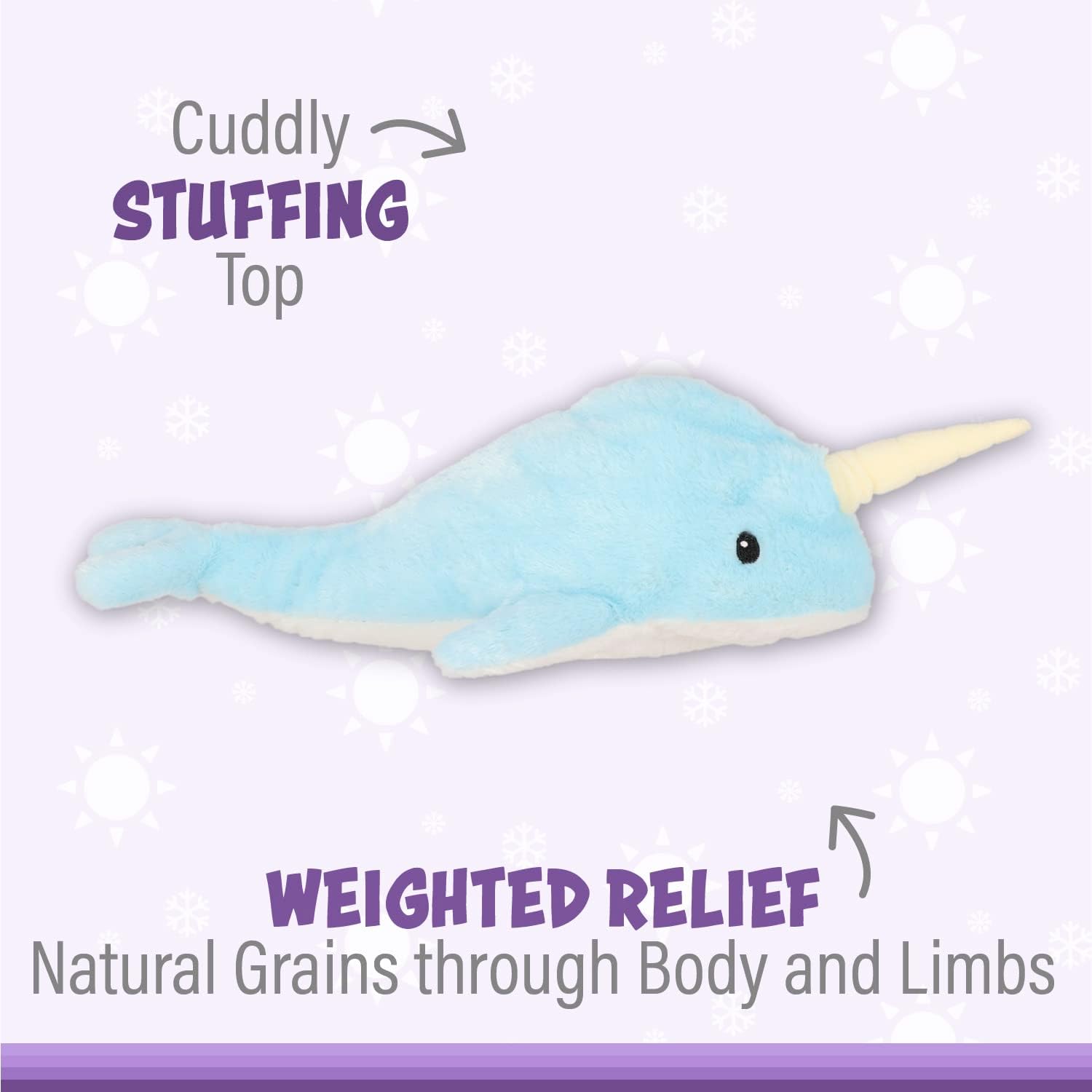 1i4 Group Warm Pals Microwavable Lavender Scented Plush Toy Stuffed Animal - Nori The Narwhal