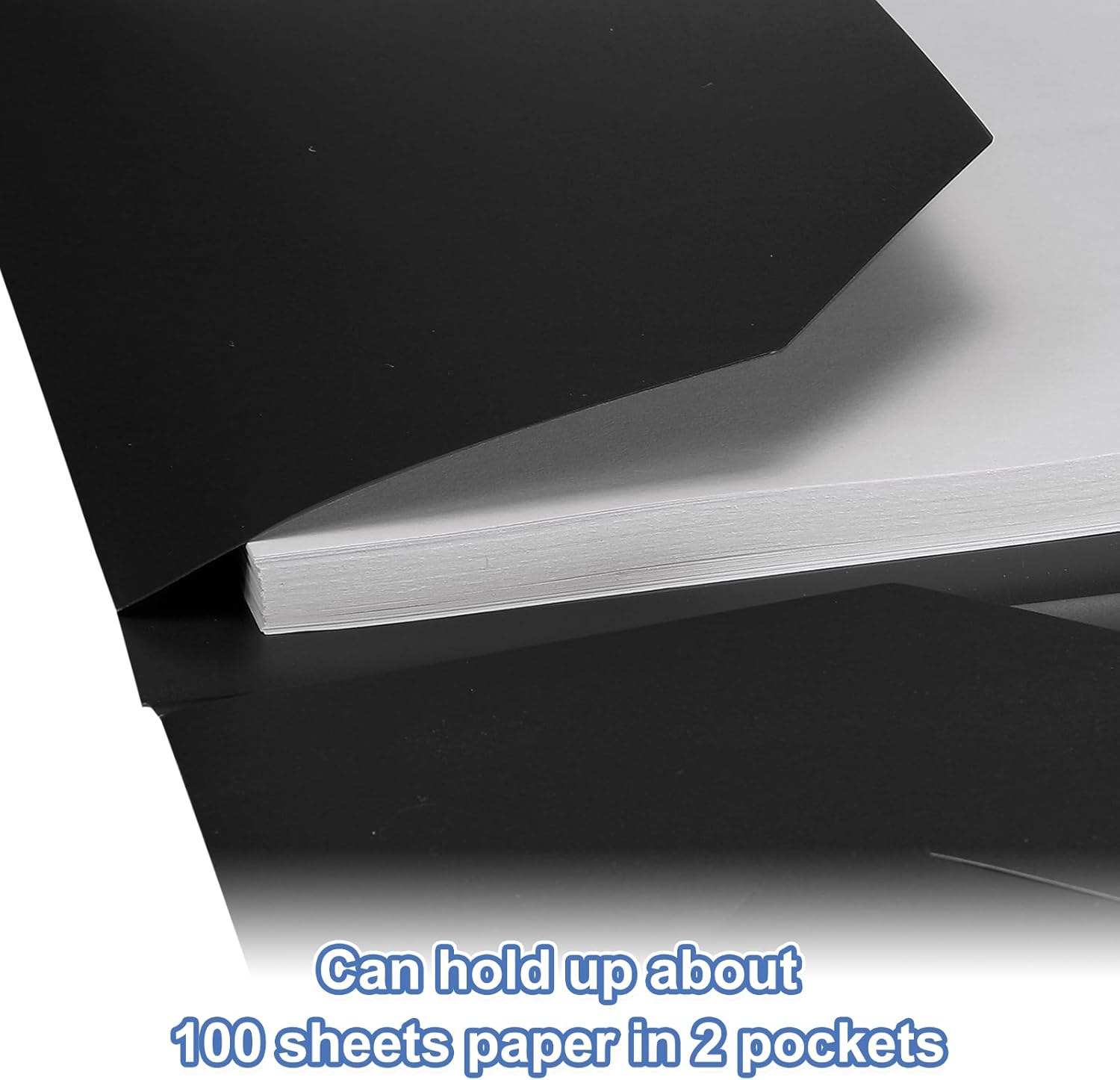PATIKIL Black Plastic Folders with Pockets, 50 Pack Plastic Pocket Folders Two Pocket Letter Size Heavy Duty for Office Business Card Holder, 9.3x11.4inch