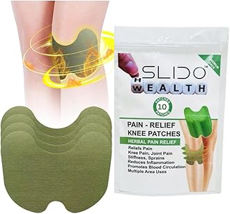 SLIDO™ Herbal Knee Pain Relief Patches | Inflammation Patch Sticker | Instant Relief from Pain | Joint Pain Relief Products with Natural Wormwood Extract Patch (1 PACK- 10 PATCHES)