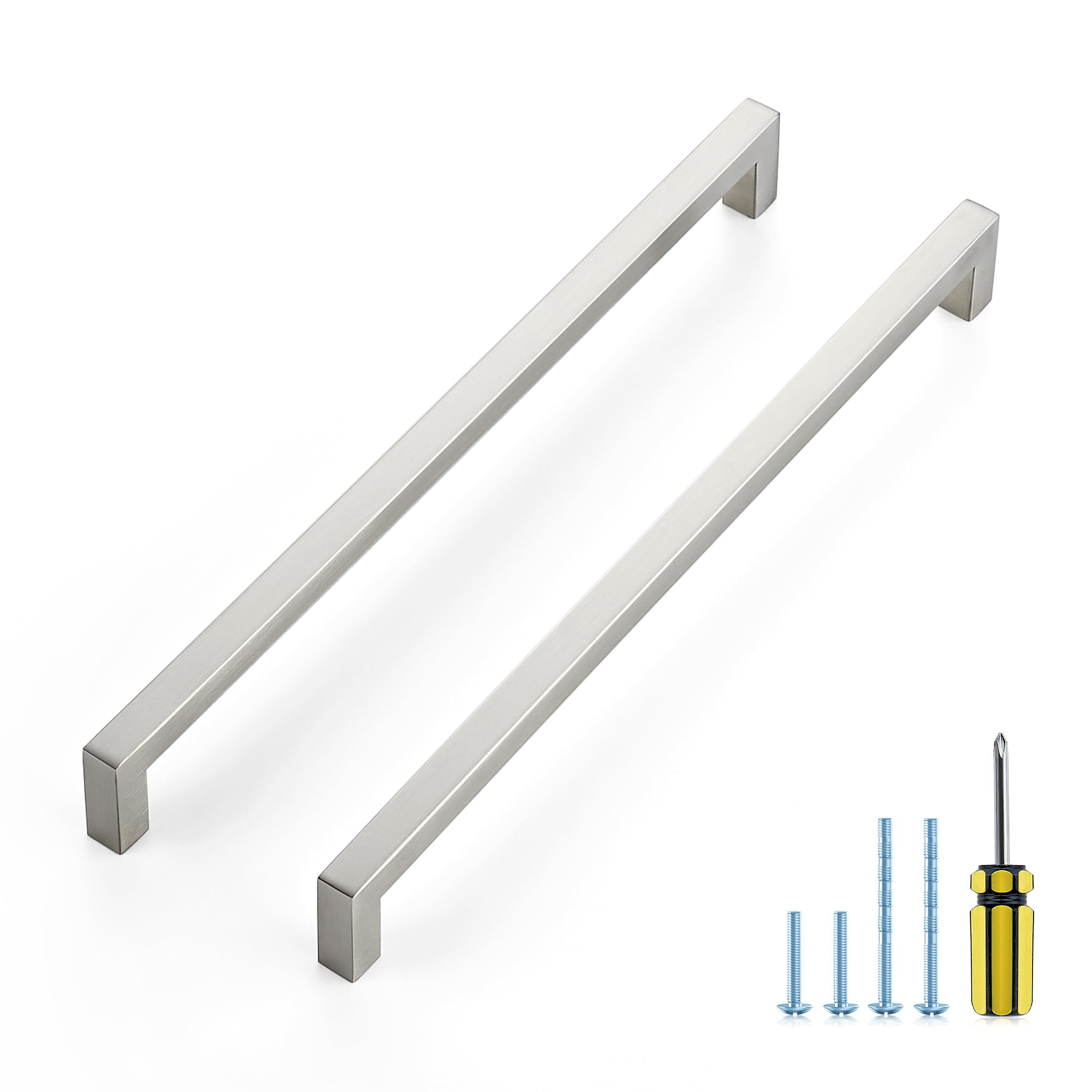 Ravinte Brushed Nickel Square Pulls Cabinet Handles,11-5/16 Inch,20 Pack
