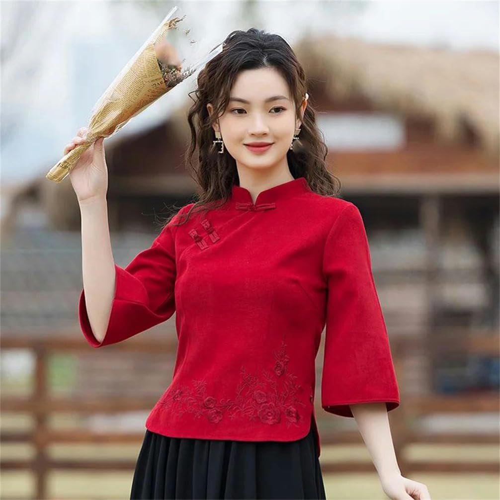 Eleganckie bluzki damskie National Tang Suit Cheongsam Top Tradycyjna chińska koszula Chiński styl Odzież damska