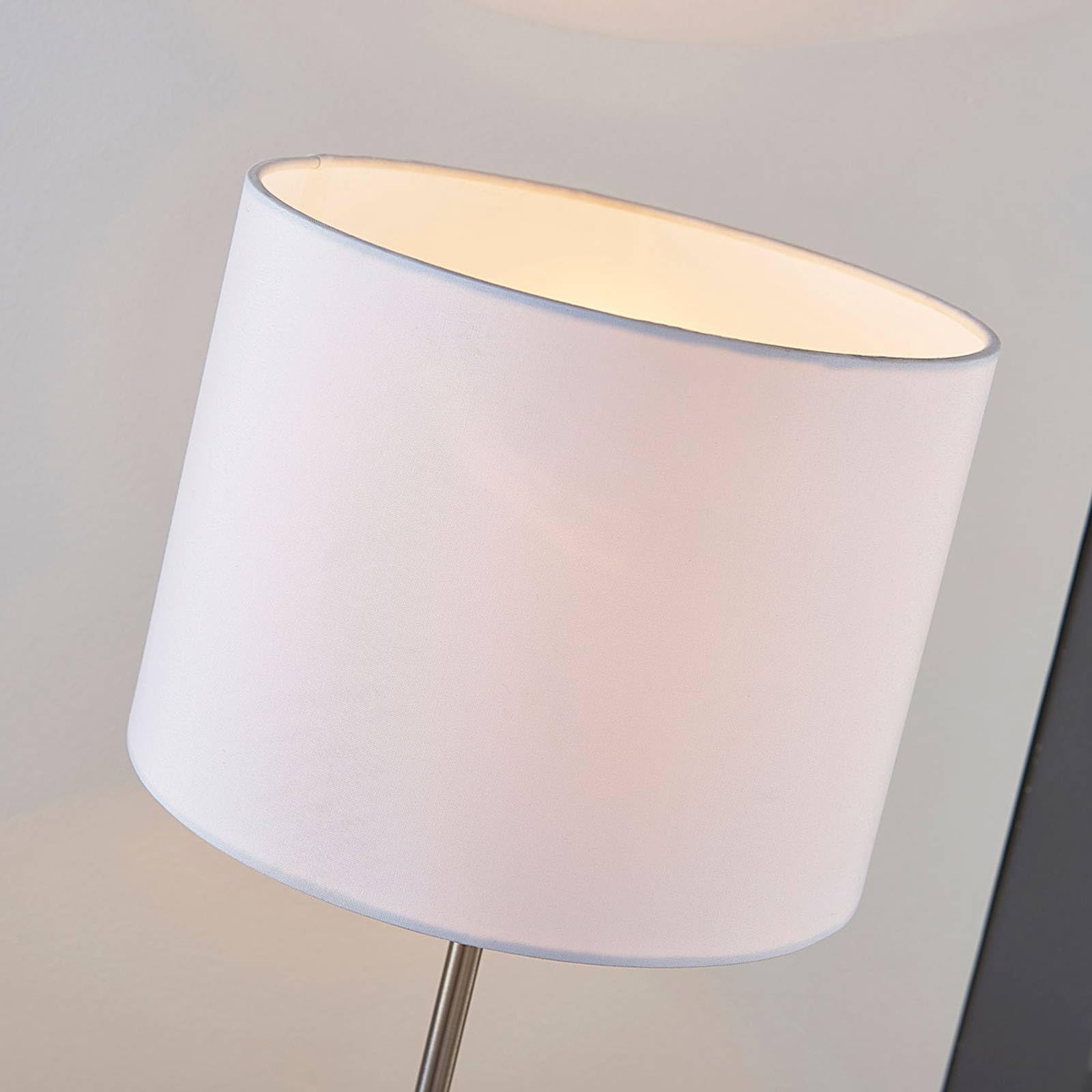 Lindby lampe à poser en nickel satiné, blanc, de chevet