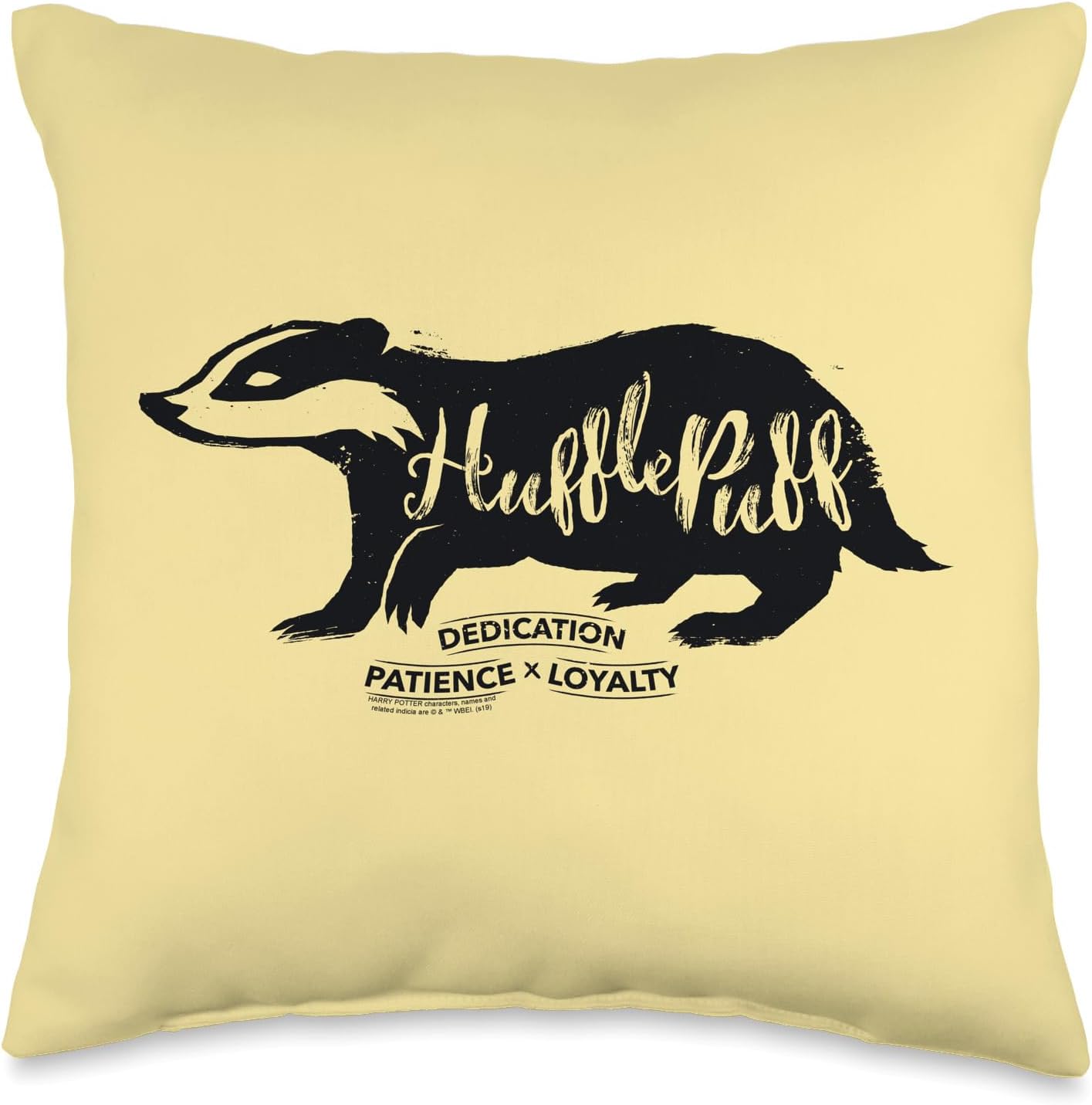 Harry Potter Hufflepuff Wordcraft Throw Pillow