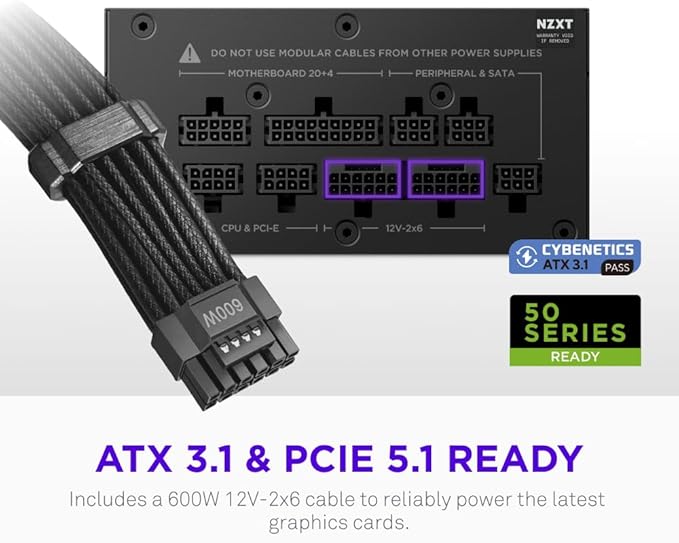 NZXT C850 SFX Gold Fuente 850W 80 Plus Gold Modular Negra miniatura 4