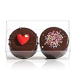 RomanticBaking 37 Pack 4.17 x 2.16 x 1.37 Macaron Boxes for 2 Chocolate Covered Oreo Brownie Truffle Treat Pastry Boxes for Christmas