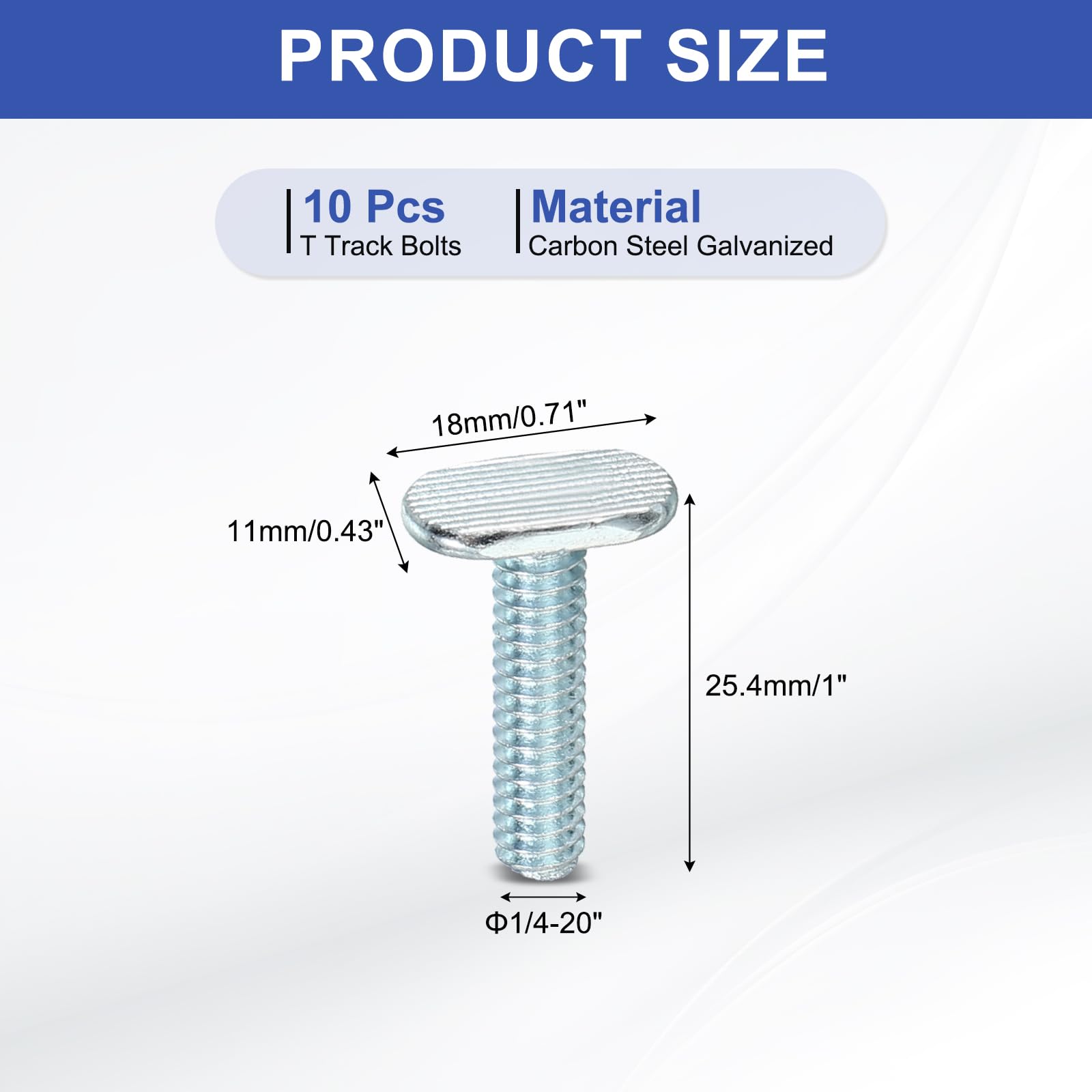 PATIKIL T-Slot Bolzen 1/4-20 - 10-tlg. Set Für Kajak Schienen & Holzbearbeitung