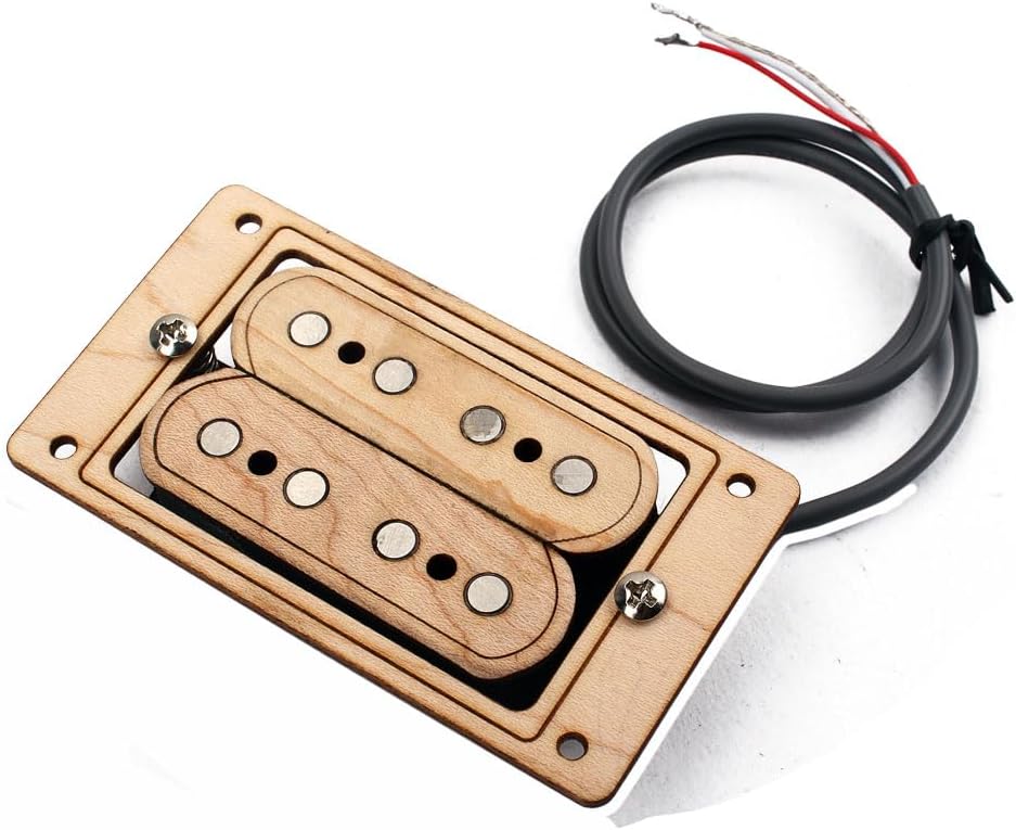 Guitar Humbucker Pickup 4-String Rosewood Humbucker Pickup for Cigar Box Electric Guitar Replacement Parts (Maple)
