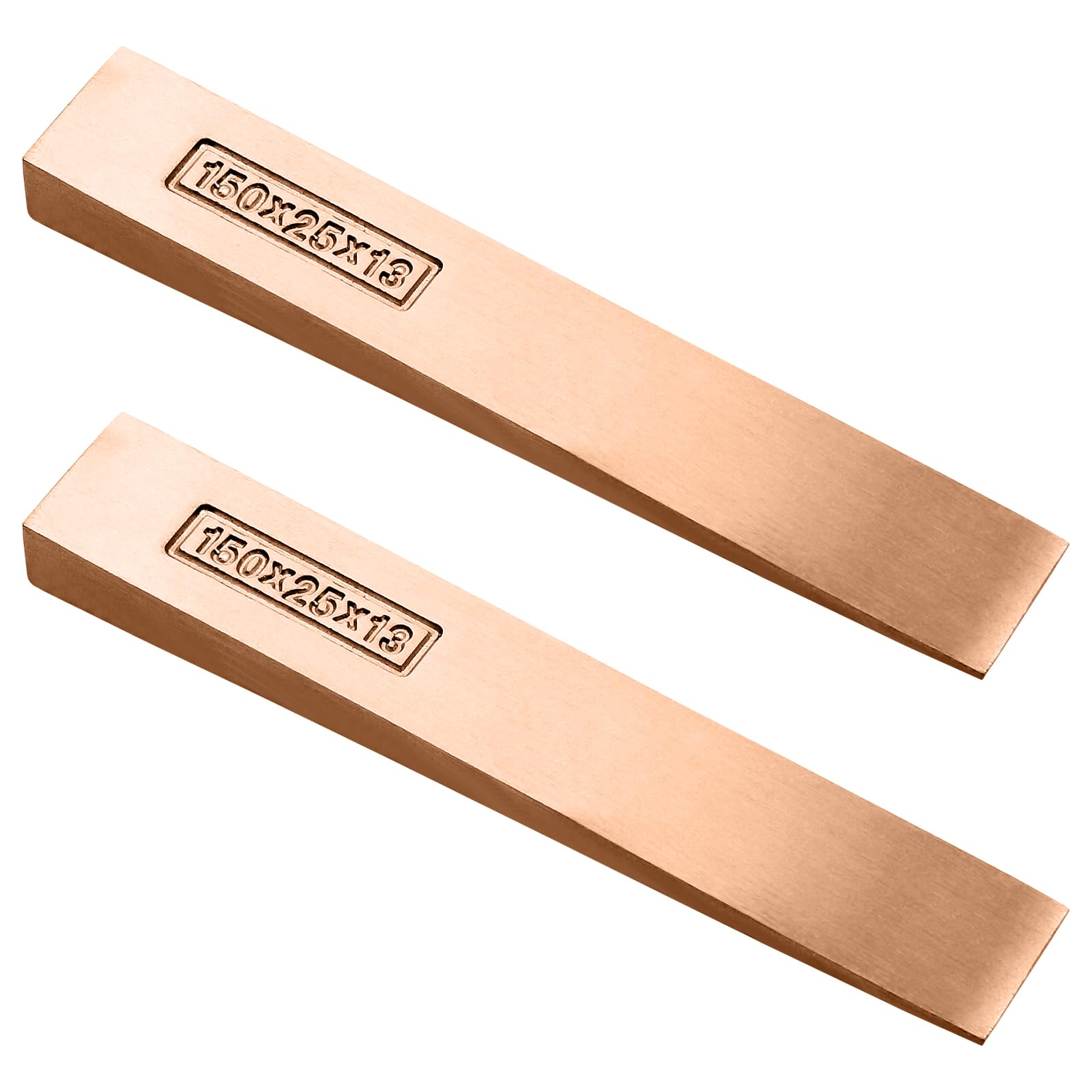 WEDO Set di 2 cunei flangiati non scintillanti, senza scintille, in rame al berillio, non magnetico, forgiato, resistente alla corrosione, standard DIN, dimensioni 150 x 25 x 13 mm