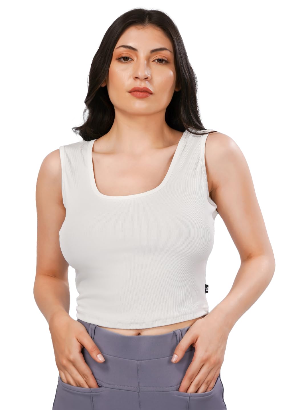 Plus Size Womens Tshirts Tops Sleeveless Crop Tops Slim Fit Gym Workout Top-image-23