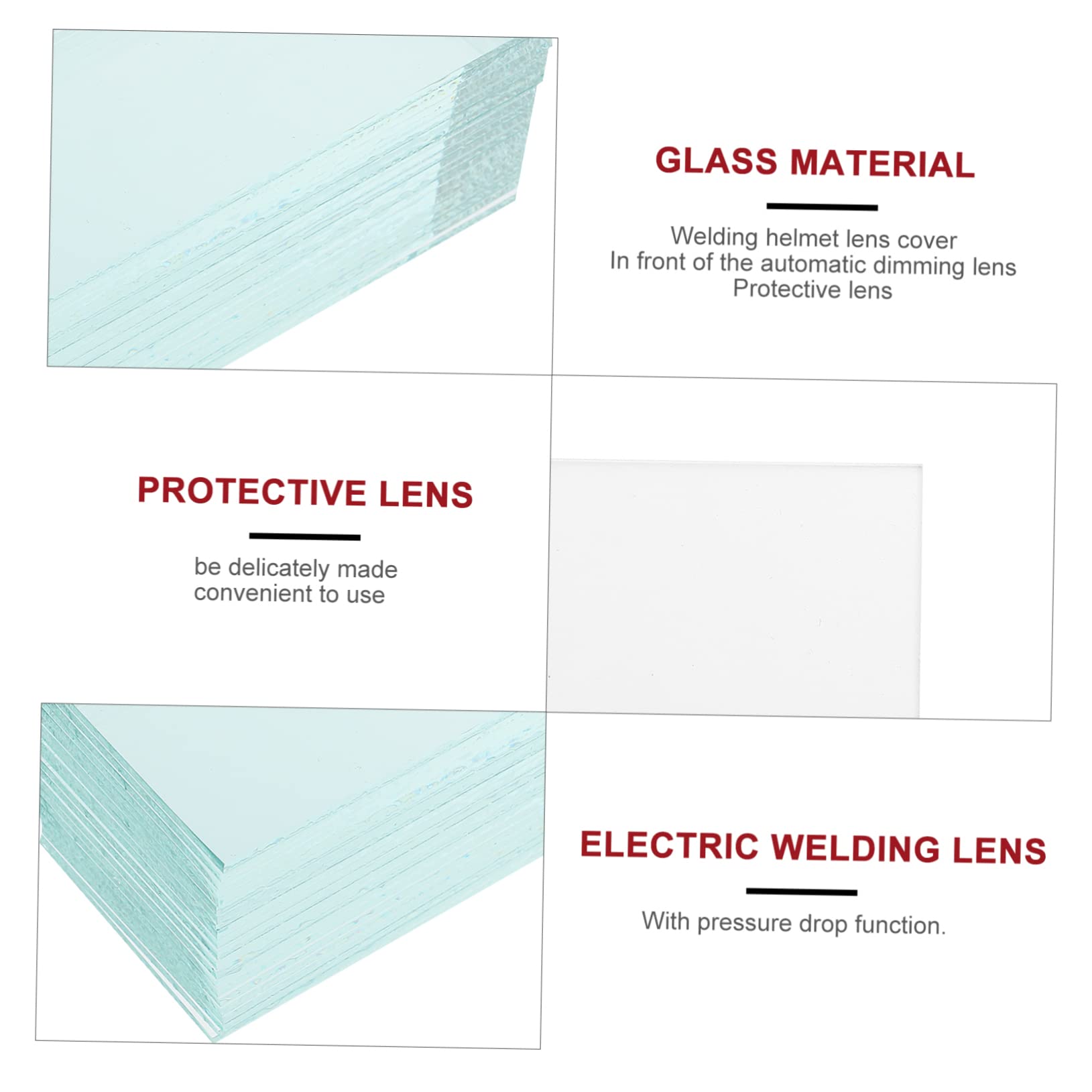 Lentes De Protección De Soldadura Lentes De Soldadura Claras Lente De Repuesto Para Casco De Soldadura Lente De Soldadura Vidrio Transparent