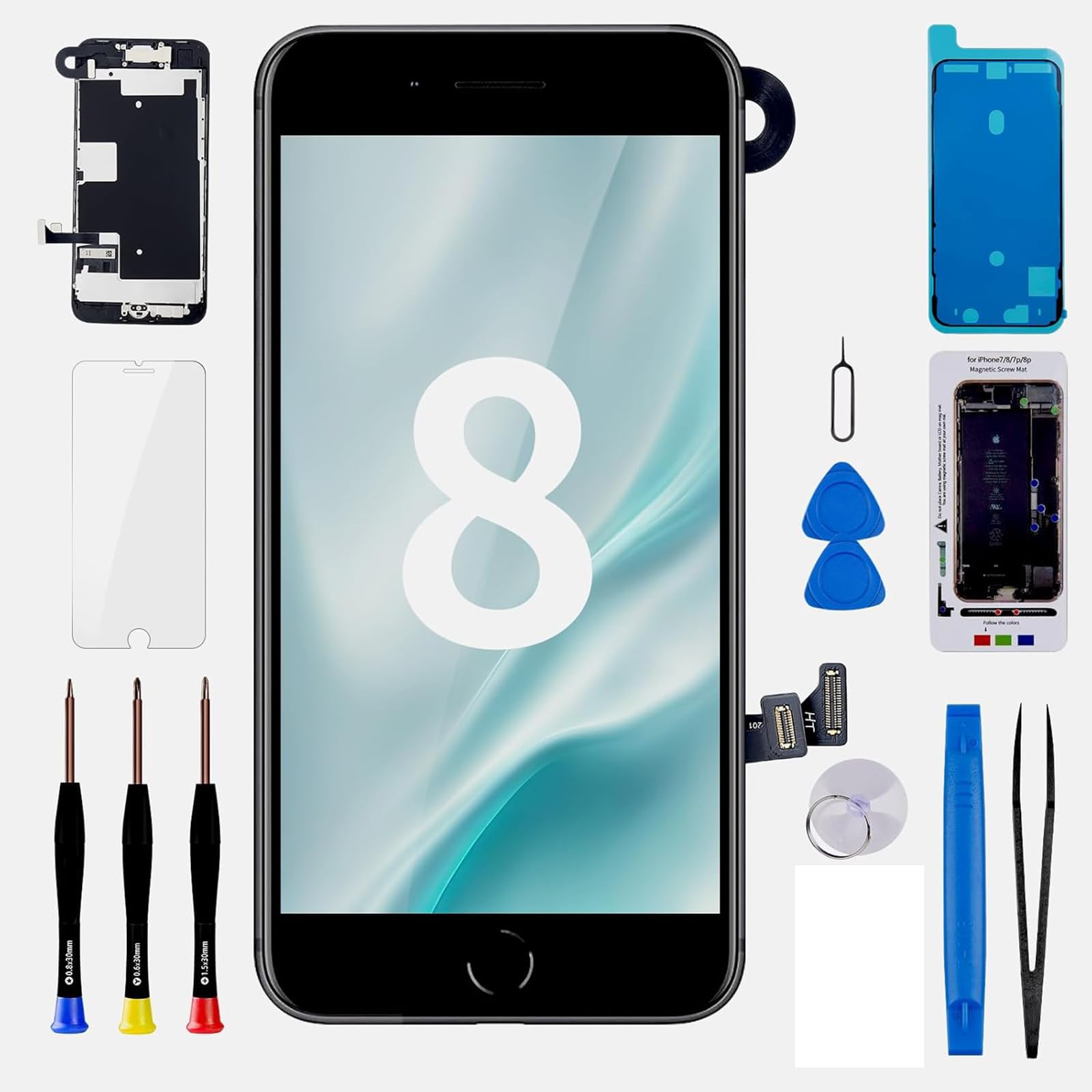 for iPhone 8 SE 2nd Gen Screen Replacement with Home Button 4.7"