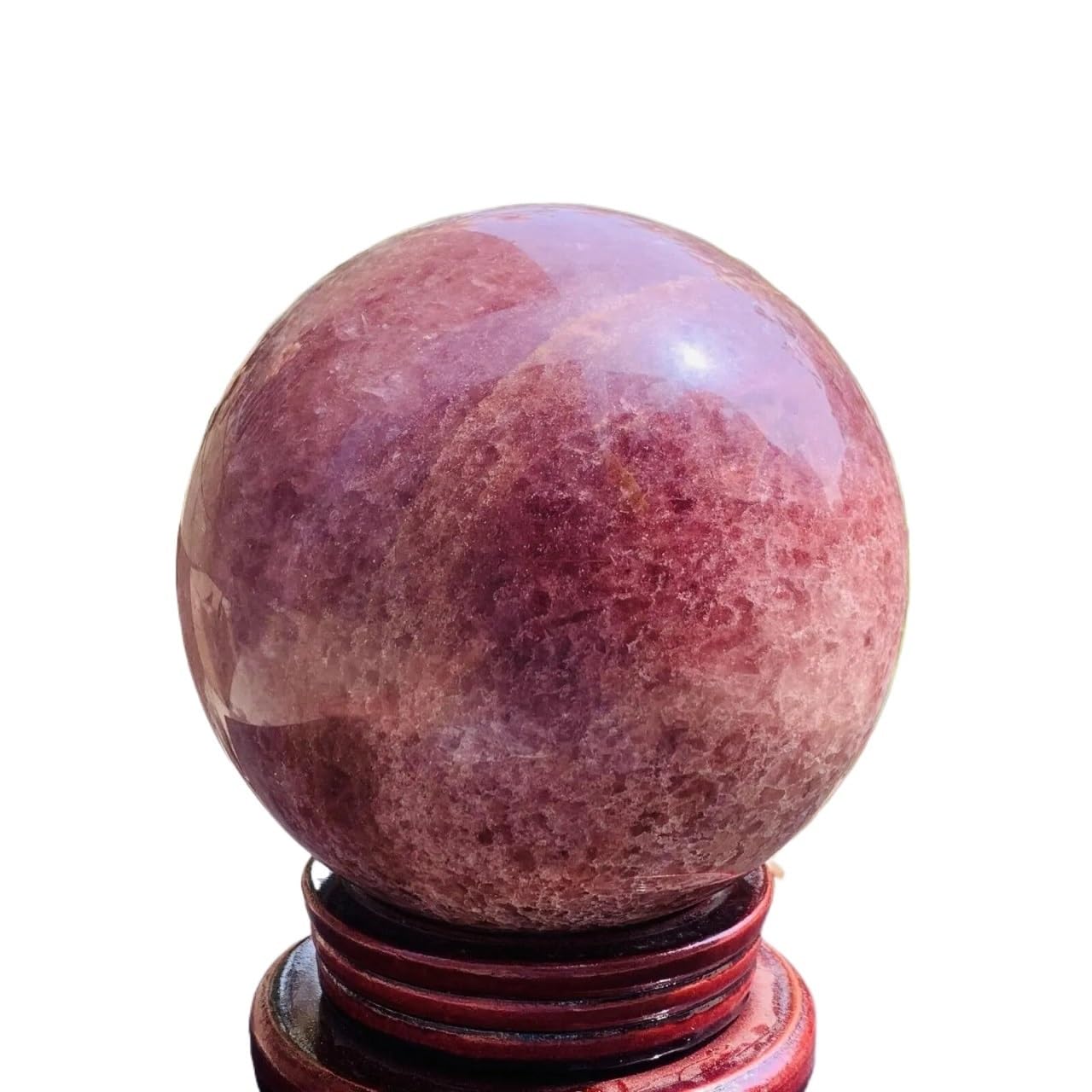 SHFTQXSLAT Decorative Ornaments Strawberry Quartz Ball Crystal Polished Sphere (Size : 250-300g)