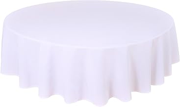 Home Direct Quality Round Fabric Tablecloth Table Cover 140cm 55" White