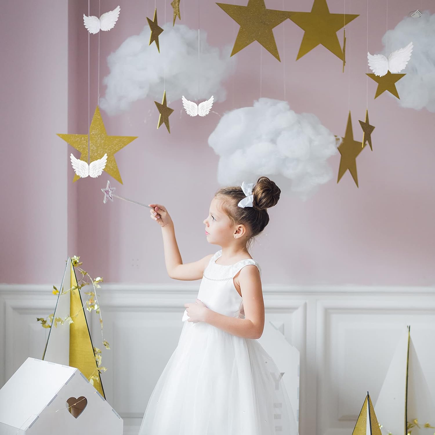 3D Plastic Angel Wings for Crafts Christmas Tree Ornaments White Feathers Costume Mini Wings Decor for DIY Crafts Accessories Christmas Party Favor Decor (36 Pieces, 3.3 Inch)