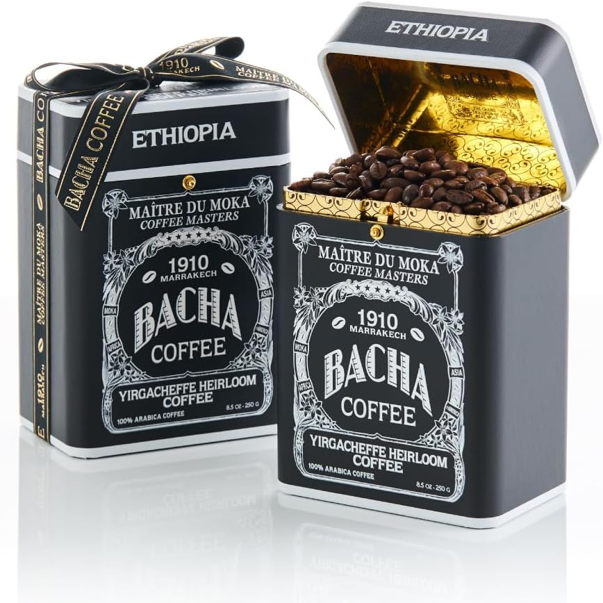 Bacha Coffee | Yirgacheffe Heirloom Single Origin, Whole Beans, Medium Roast, 100% Arabica Specialty Coffee, 250g Signature Nomad Collection, Gift Box