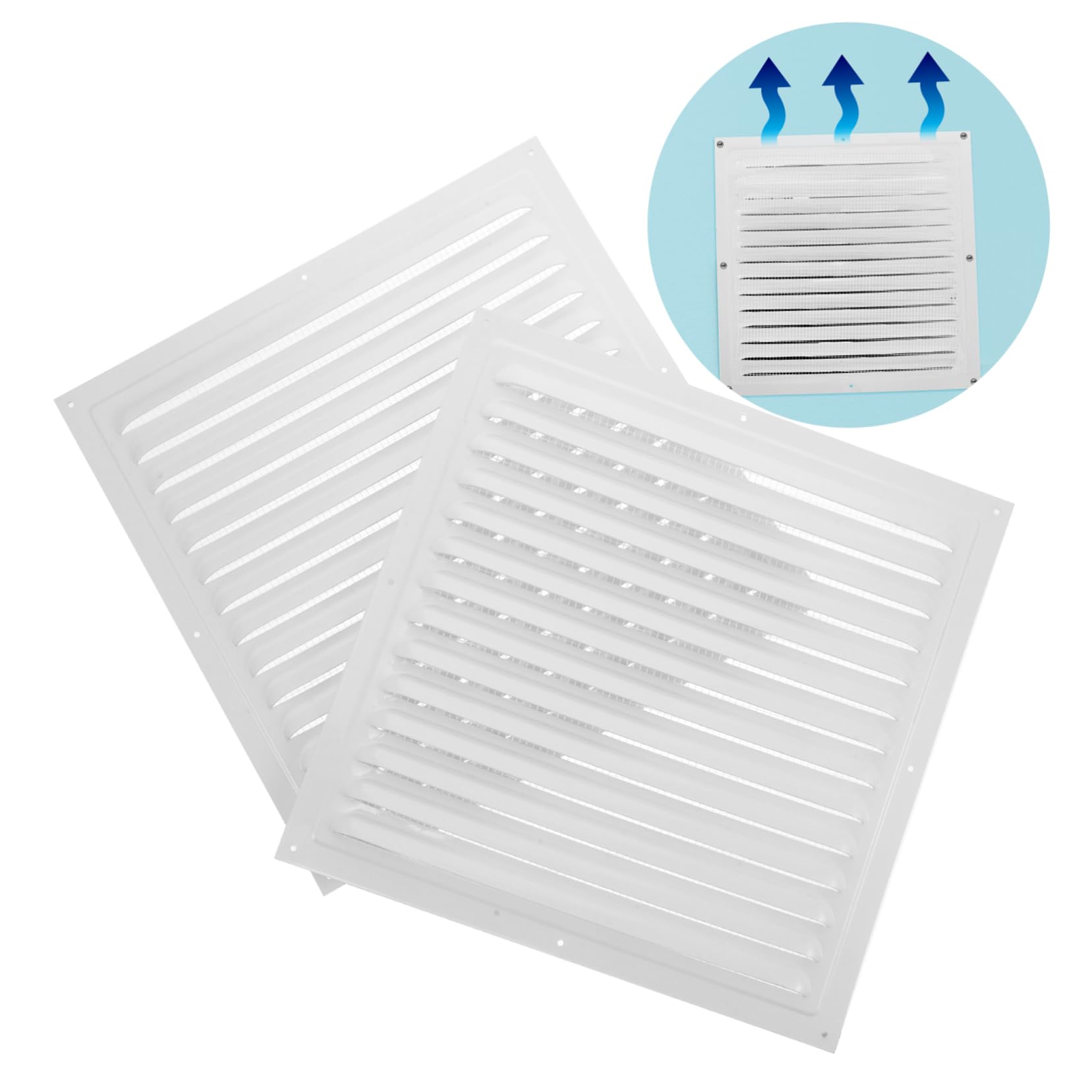 2pezzi Bocchetta Ventilazione Soffitto in Alluminio Scarico Per Condizionatore d Aria Copertura Per Prese d Aria Per Pareti Esterne Design Persiane Per Isolamento Termico e
