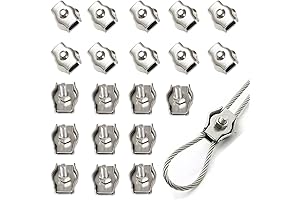 20 Pcs Stainless Steel Clothes Line Clamps (5/32 in. M4)