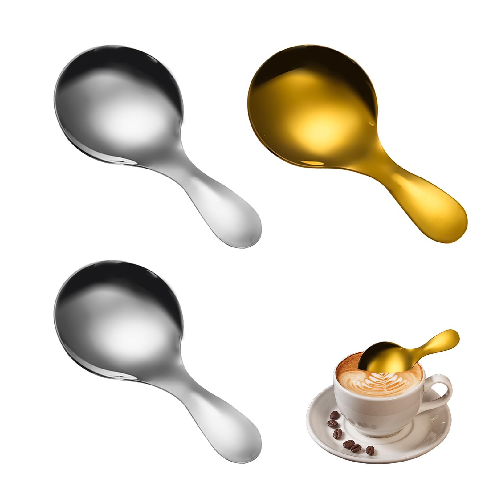 Cucchiaini Acciaio Inox - 3 Pezzi Per Spezie E Dessert