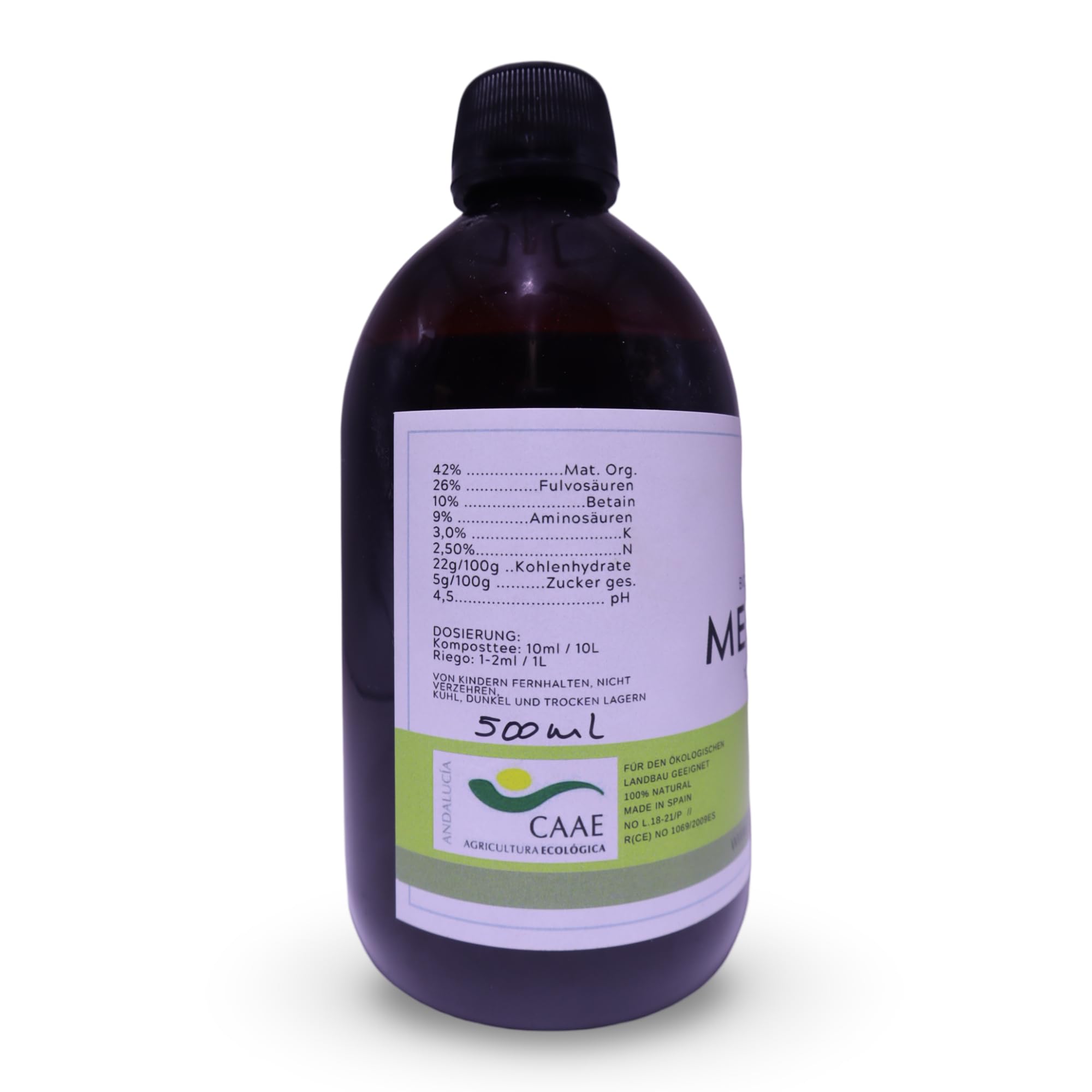 Mélasse de canne à sucre bio - 500 ml - Pour la fabrication de thé de compost et la multiplication de micro-organismes efficaces