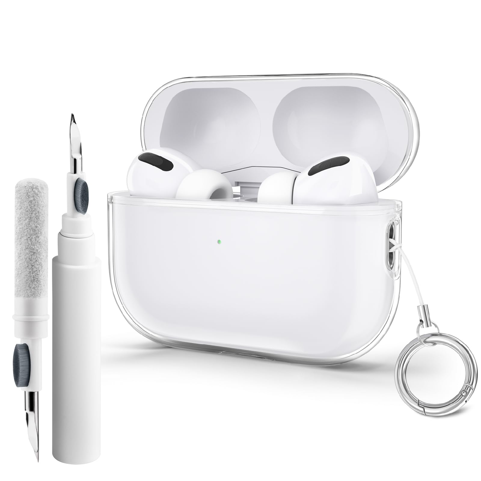 Amazon | AirPods Pro 2用 透明ケース 【クリーニング筆付き】 保護