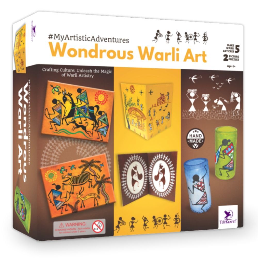 TOYKRAFTT Warli Art Painting Kit Wondrous| Warli Art and Craft Kit for Kids| Learning Activity Games DIY Toys| Craft Kit Kids Activity| Age of 7 Year Above (B019E7ZCWA) Amazon Price History, Amazon Price Tracker