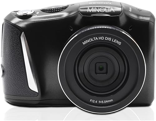 Minolta Cámara digital de 48 MP video 4K Ultra HD, zoom digital 16X, pantalla LCD de 3.0 pulgadas, antivibración, lapso de tiempo, detección facial,