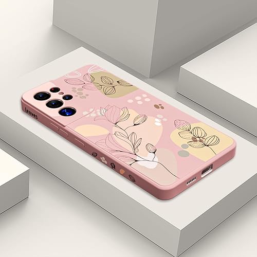 MINSCOSE Funda compatible con Samsung Galaxy S21 Ultra, diseño floral colorido y floral, de silicona suave, delgada, femenina, funda protectora a