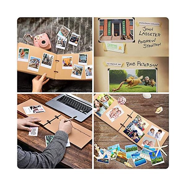 ZEEYUAN Fotoalbum zum Selbstgestalten 80 Seiten aus Holz 29x19cm Hochzeit Hohlmuster Fotobuch mit Fotoecken als Geschenk zum Valentinstag Geburtstag und Weihnachten für Alle – Bild 5