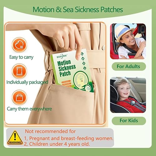 Miniatura 6 de Parches para mareo por movimiento, parches de mareo para crucero, parche de mareo sin somnolencia detrás de la oreja para automóvil, mar, enfermedad