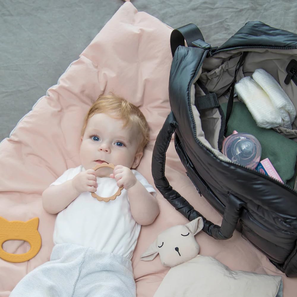 7AM Voyage Borsa per Passeggino - Borsa SoHo per Fasciatoio Neonato, Larga e Compatta, Impermeabile con Cerniera, Borsa da Viaggio per Donna e Mamma, con Coprifasciatoio e Cinghie Passeggino Inclusi