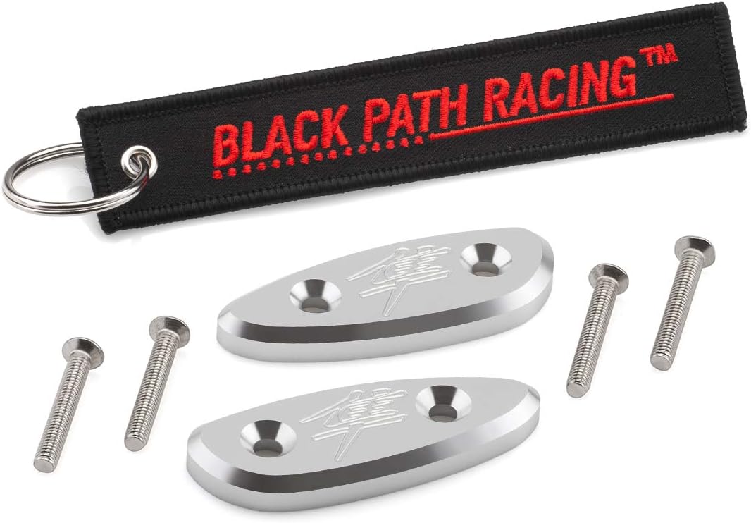 BlackPath - Fits 1999-2019 Suzuki Mirror Cover Plates Hayabusa GSX1300R Motorcycle Mirror Base Plates (Silver) T6 Billet