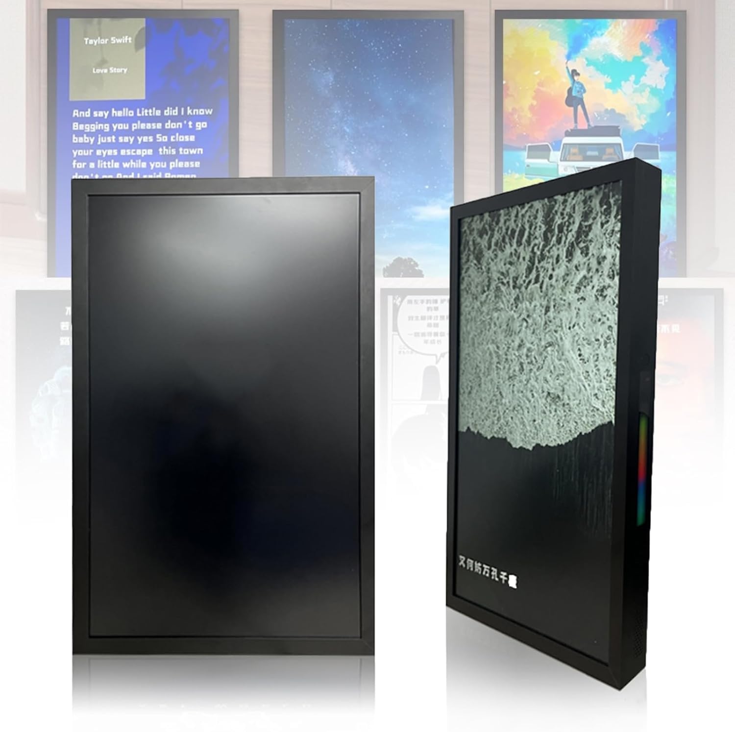Enceinte Bluetooth flottante avec horloge et paroles, montage mural pour la maison, les fêtes et les festivals