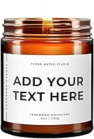 Personalized Soy Scented Candle - Custom Text Label, Hand-Poured in USA, All-Natural Wax, Perfect Gift for Birthdays, Anniversaries, Weddings