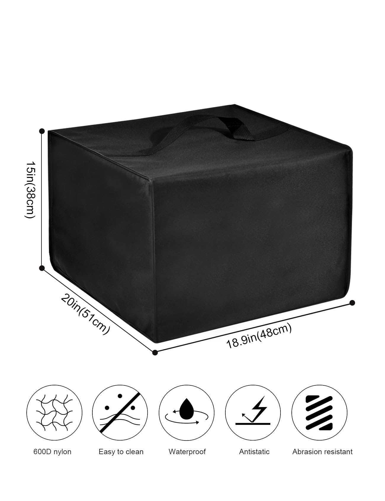 Dust Cover Heat-Resistant Heavy Duty Nylon Waterproof Cover Compatible with Masterbuilt 10 Liter XL MB20012420 Electric Fryer Boiler and Steamer (Black)