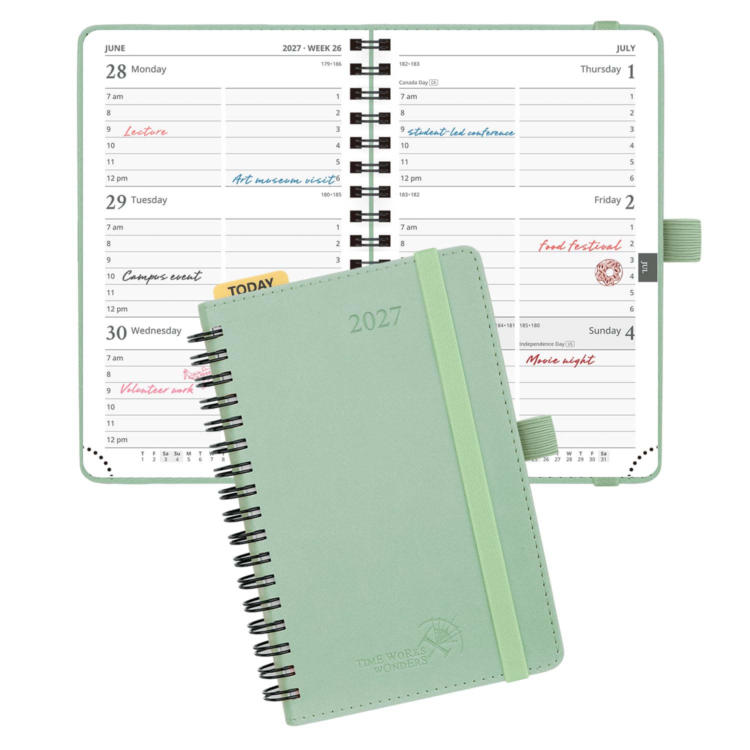 POPRUN Pocket Diary 2027 Week to View A6 Soft Cover Small Spiral Diary โ image 1
