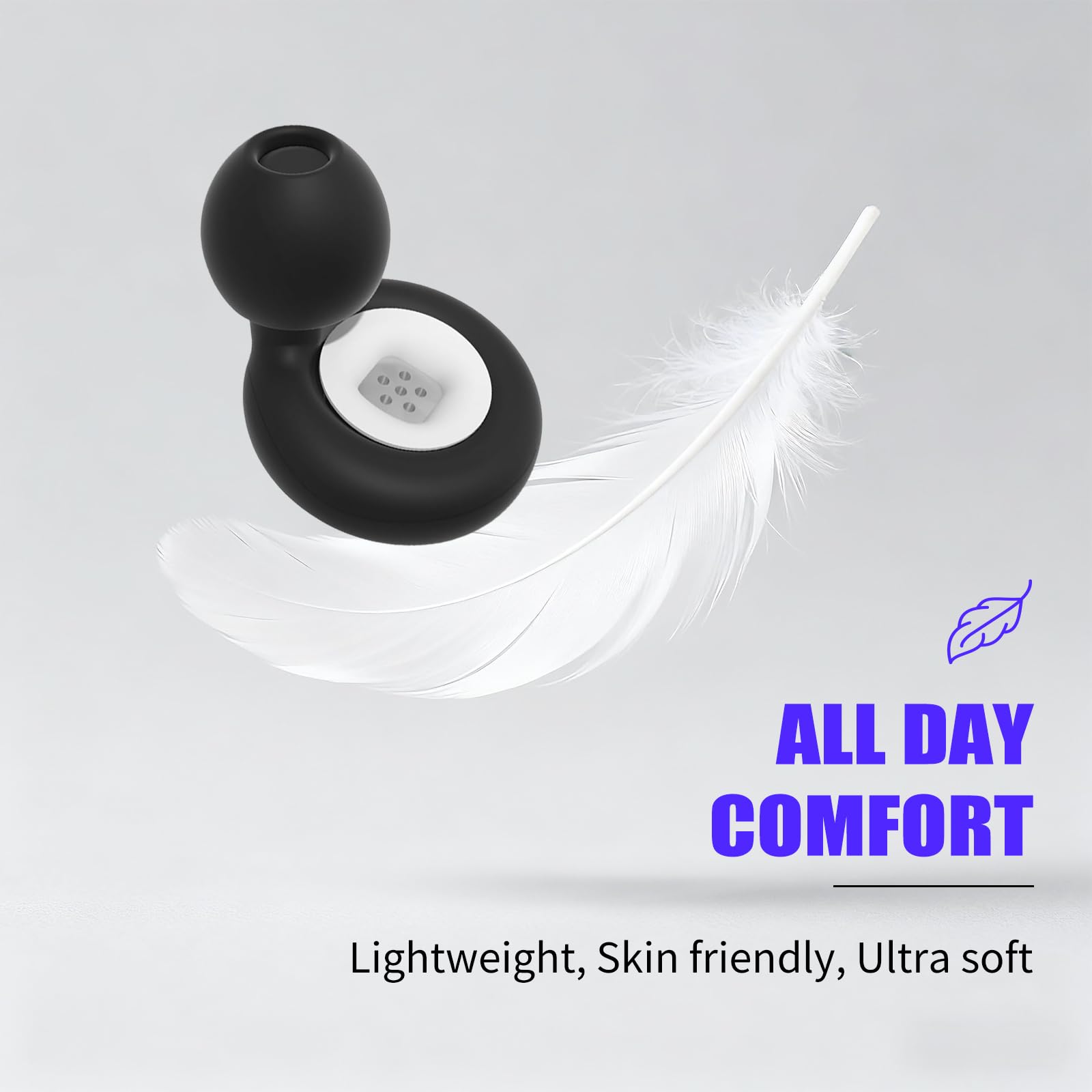 Bouchon D'oreille Pour Dormir, Bouchon D'oreille Anti Bruit，Silicone ultra-doux Réutilisable, Protection Auditive Fiable Pour Sommeil, Travail, Concentration, Voyages et Concerts (Noir)