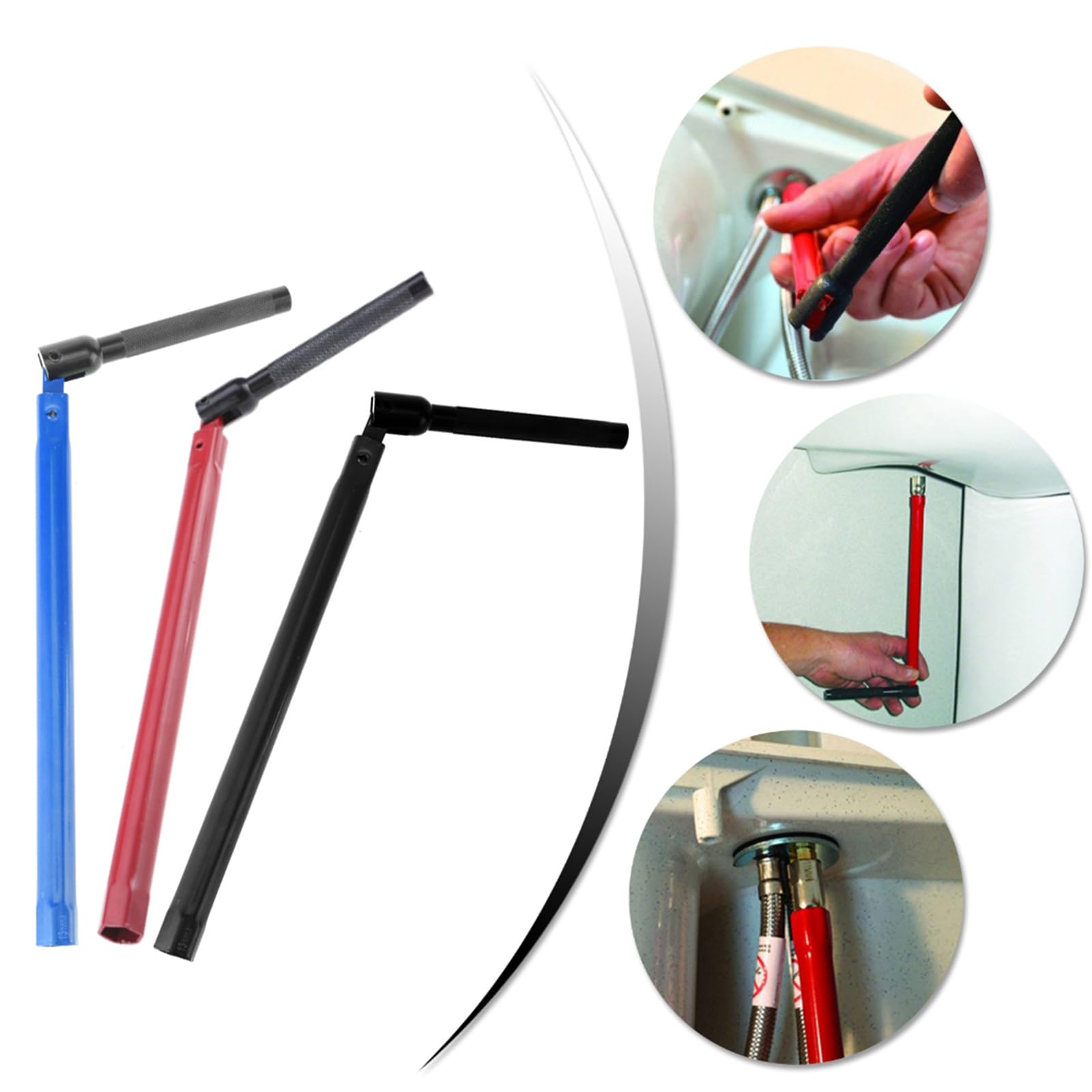 Kit Chiave Per Rubinetto Bagno - 6 Dadi Intercambiabili Da 8-13mm | Ideale Per Spazi Stretti