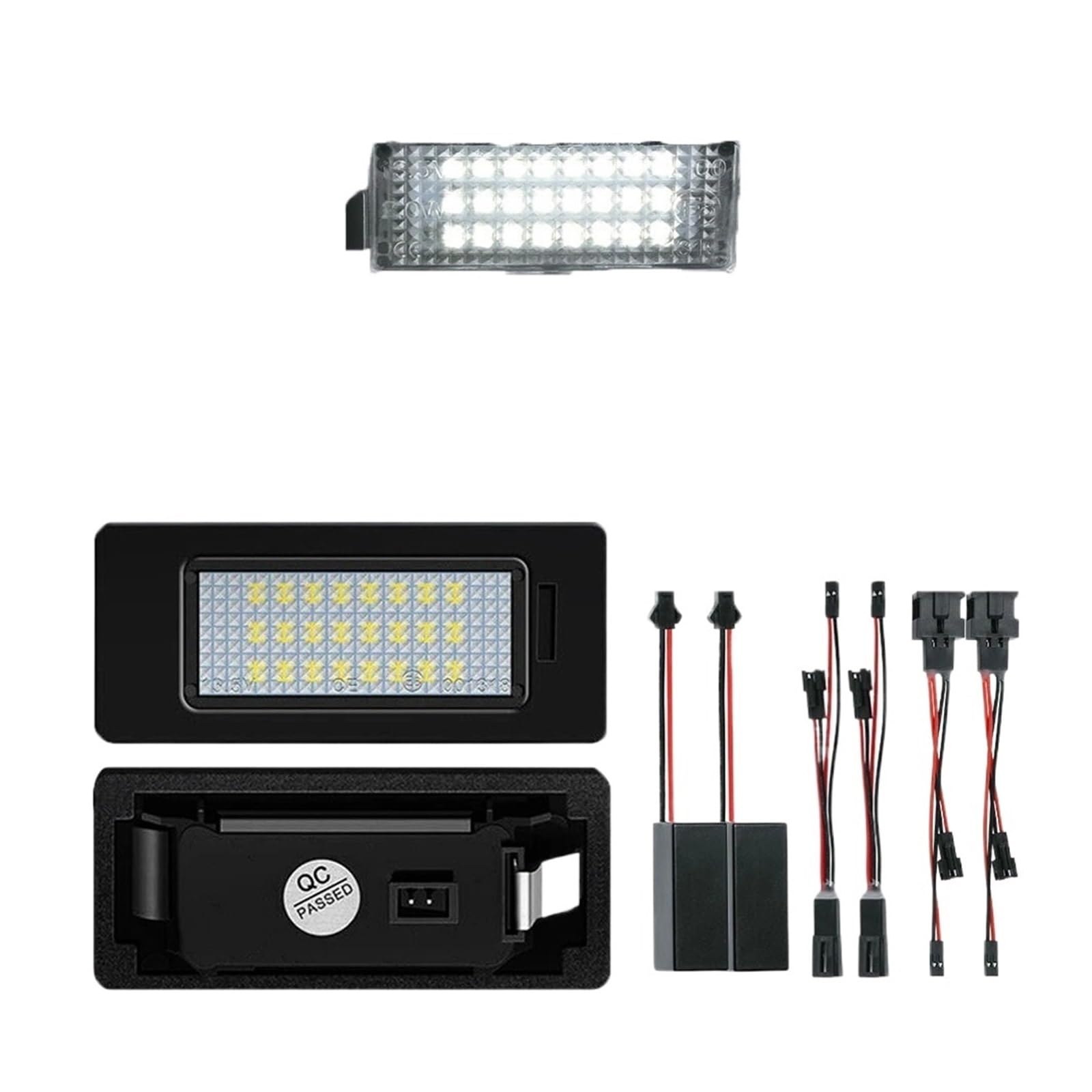 QIPOL 2x LED License Plate Light Number Lamps, for VW, for Caddy, for Touran, for Touareg, for Atlas Crafter Amarok, for Multivan Arteon, for Bora Fox, for Eos, for T-Roc Lupo Number License Plate Lig