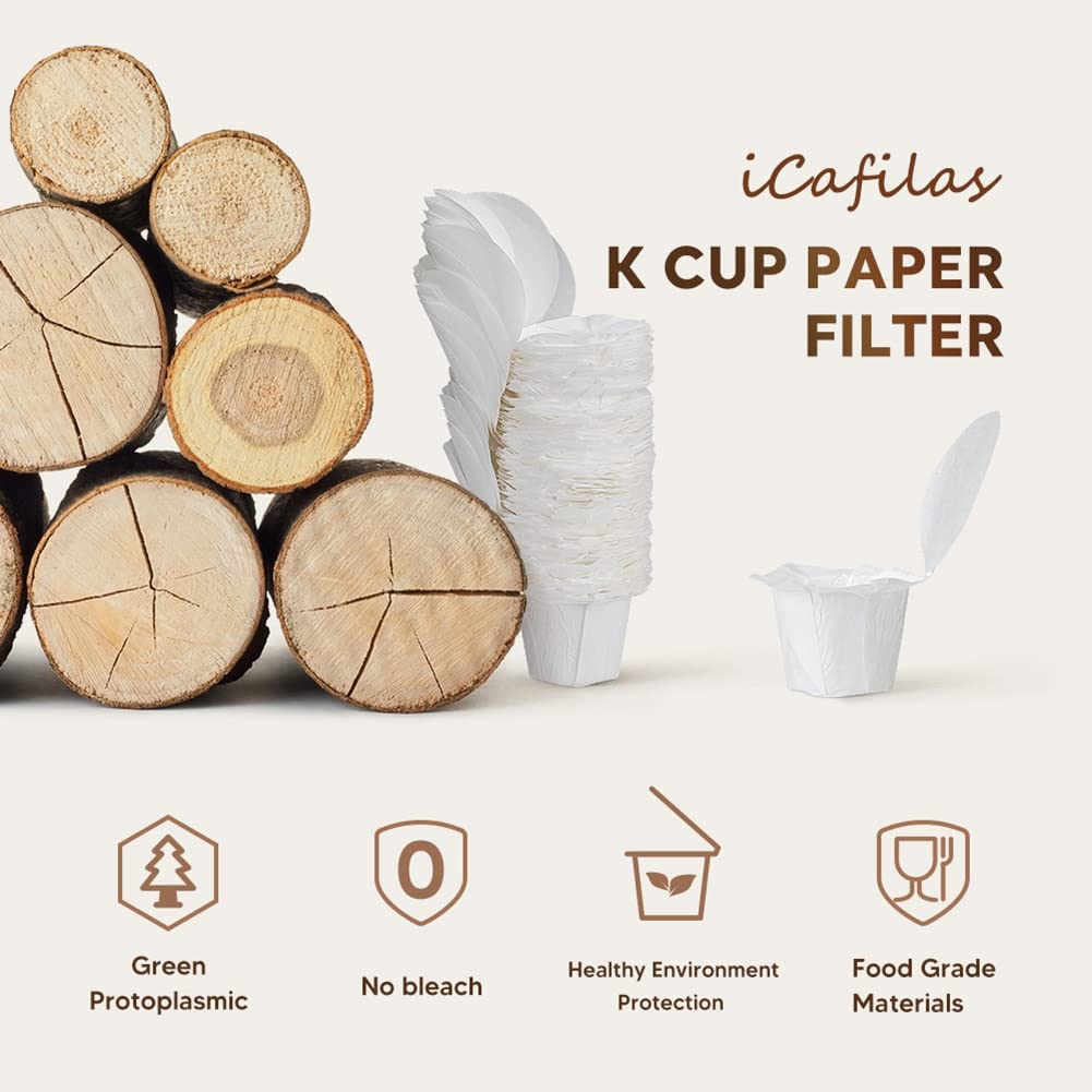 MACIMO 150PCS Coffee Filter Paper Cup Food Filter Paper Holder Coffee Machine Paper Filter Capsule K Cup with Cover