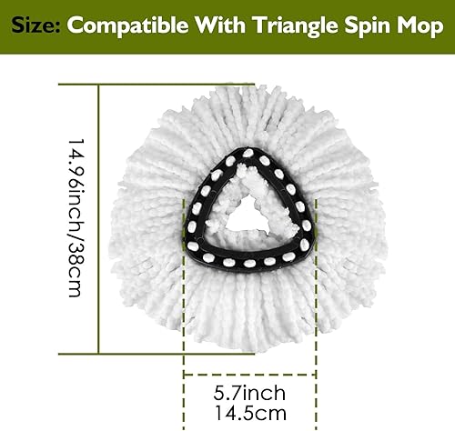 Miniatura 4 de Paquete de 6 repuestos EasyWring Spin Mop  Cabezal de repuesto giratorio compatible con O-Ceda, repuesto de fregona giratoria de microfibra fácil