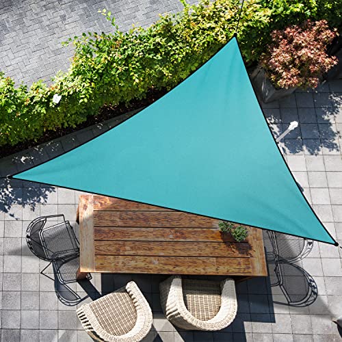 supregear Sonnensegel, 3x3x3 m, Dreieckiges Sonnensegel Wasserdicht UV Blockierend Sonnensegel Vordach Markise Unterstand für Außenbereich Hof Garten Terrasse Carport Rasen Schwimmbad, Blau