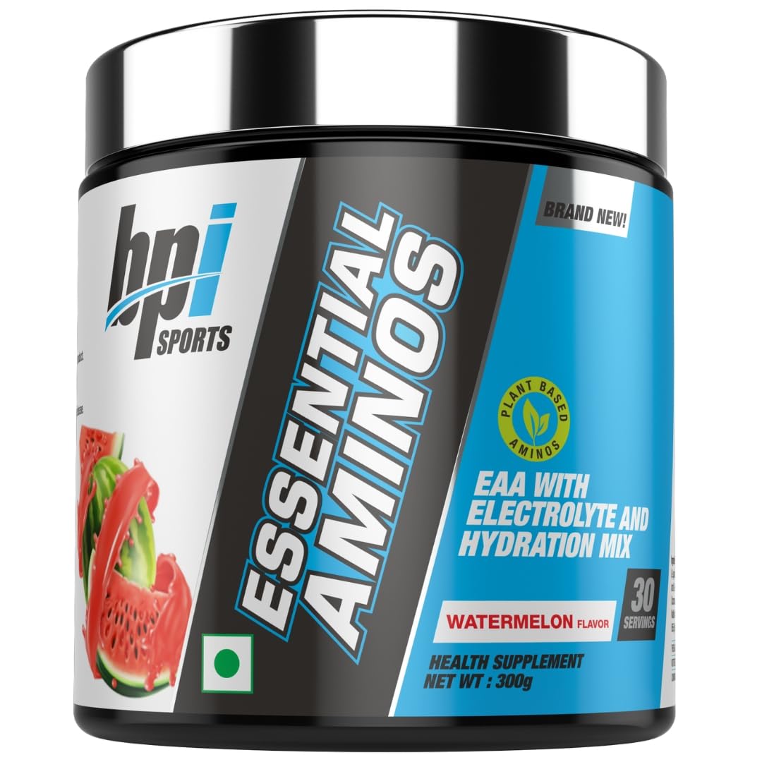 BPI Essential Aminos – Essential Amino Acids (EAAs) – Recovery, Muscle Growth, Hydration- Watermelon – 30 Servings – 300 gm