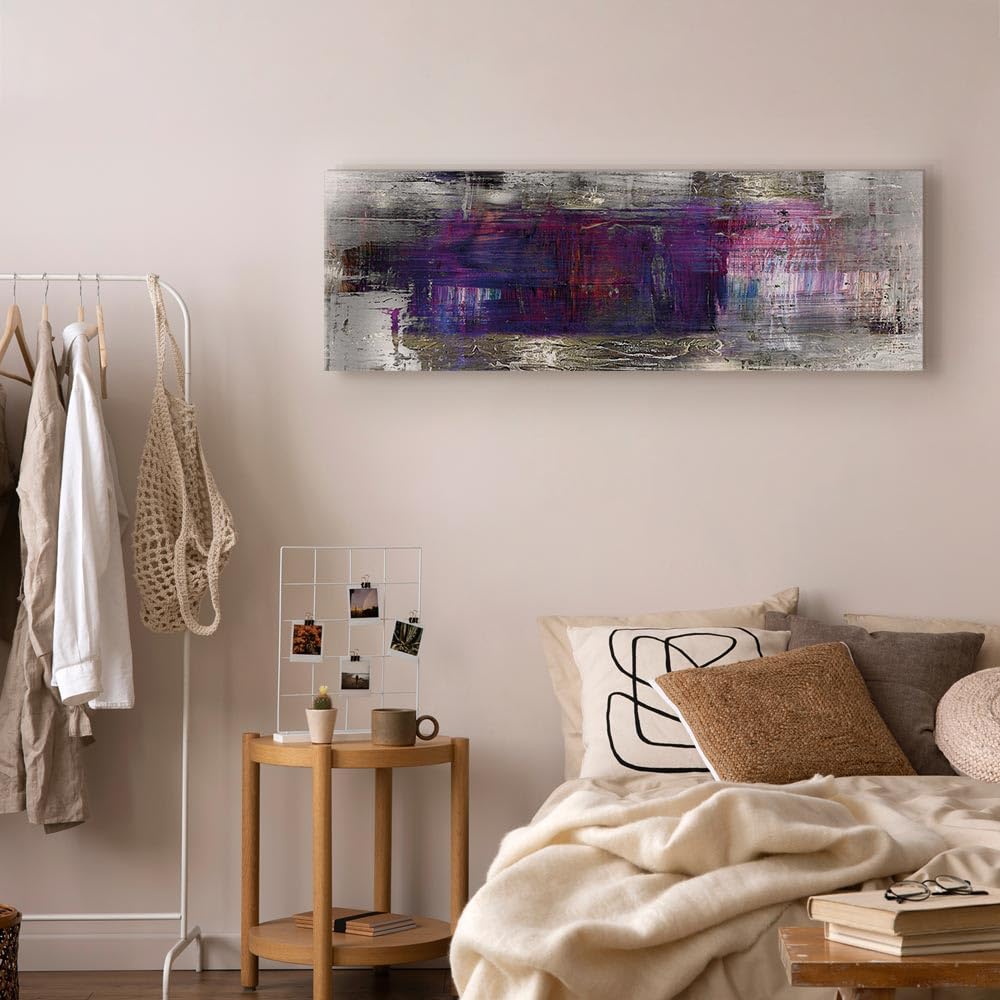 murando - Quadro in Rilievo Muro Astratto Colorato 150x50 cm 1 Pezzo su Tela Strutturata XXL Grande - Quadri Moderni Soggiorno - Stampe da Parete Moderno - Stampa Artistica - Argento a-A-10060-b-a