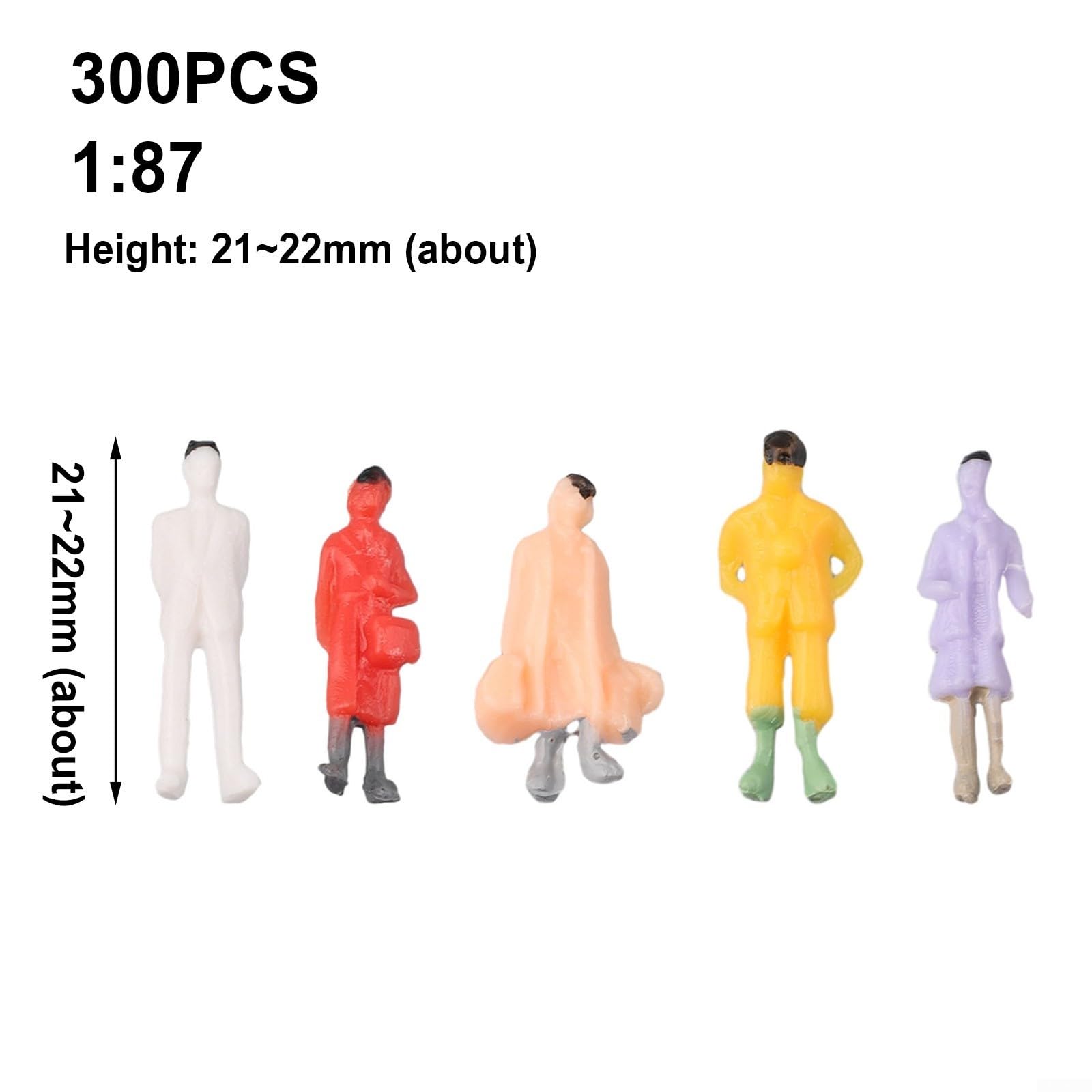 Lot de 600 figurines peintes à l'échelle Ho - Modèle de simulation de personnes colorées pour maisons, bureaux, salles de séjour