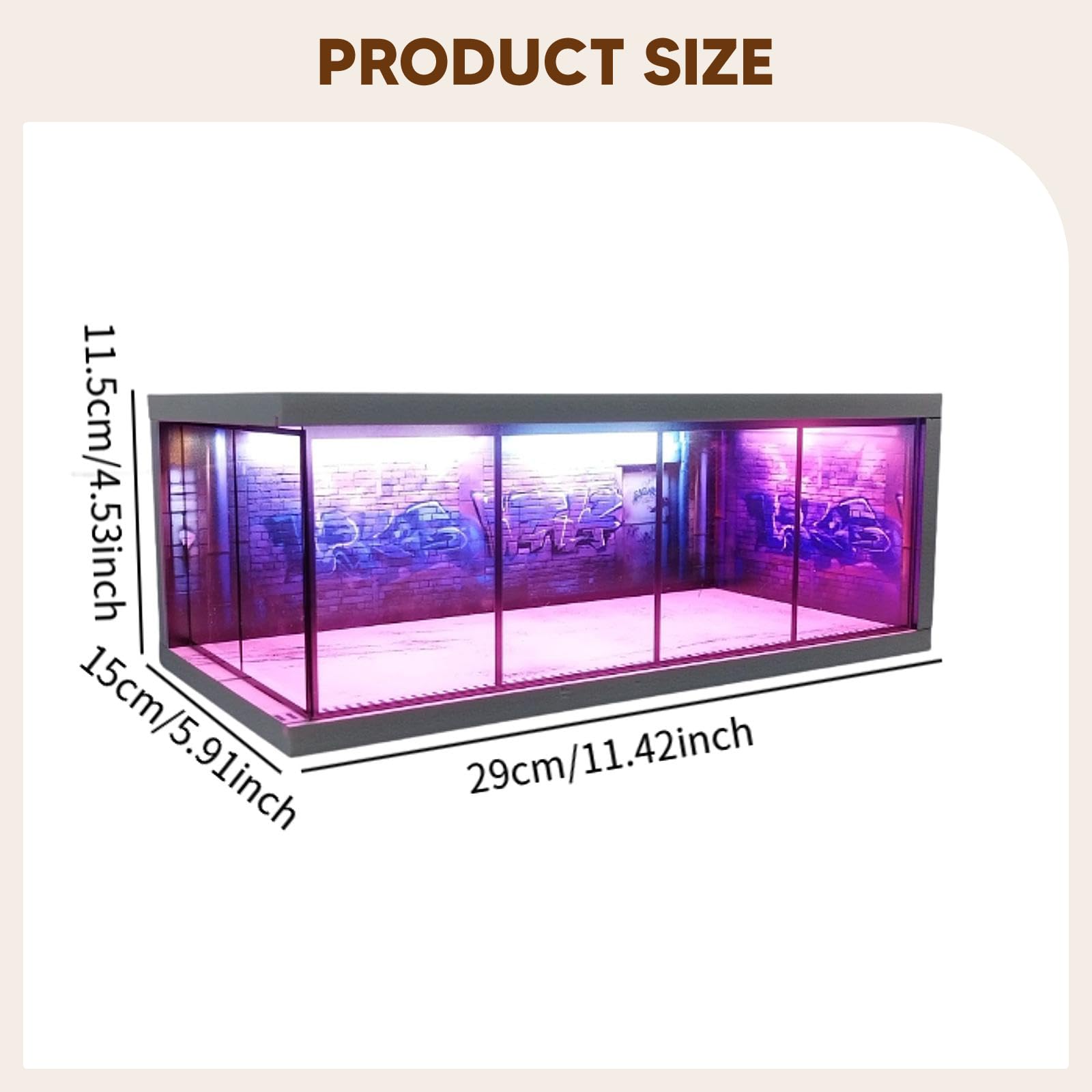 Vitrine für 1/64 Modellautos Aus Druckguss mit Parkplatzszene, Vitrine für, B