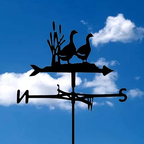 Miniatura 2 de DELORM Veletas de pato, veleta negra, herramienta profesional de medición de dirección del viento, para instalación de techo de jardín al aire libre