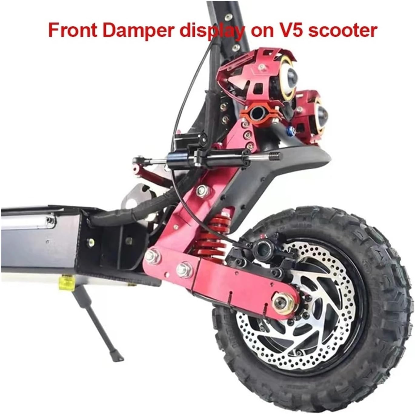 Electric Scooter Steering Damper Bracket Support Kit Black Stand Fit for Inxing V5 Carbon Fiber Pattern Stabilizer(Only Bracket)